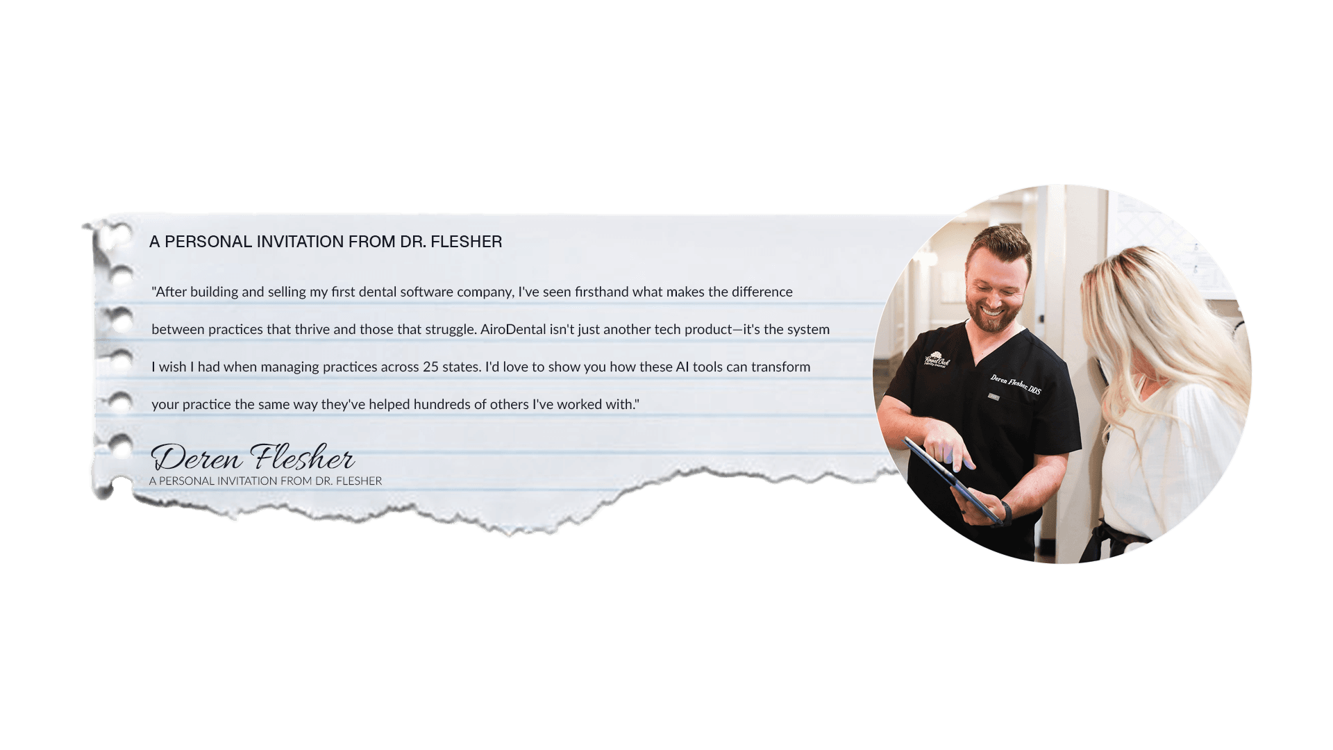 Founder's Message from Dr. Deren Flesher